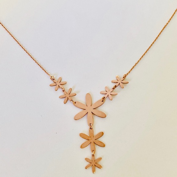 Jewelry - 🌸925 Silver flower necklace 14k rose gold plated